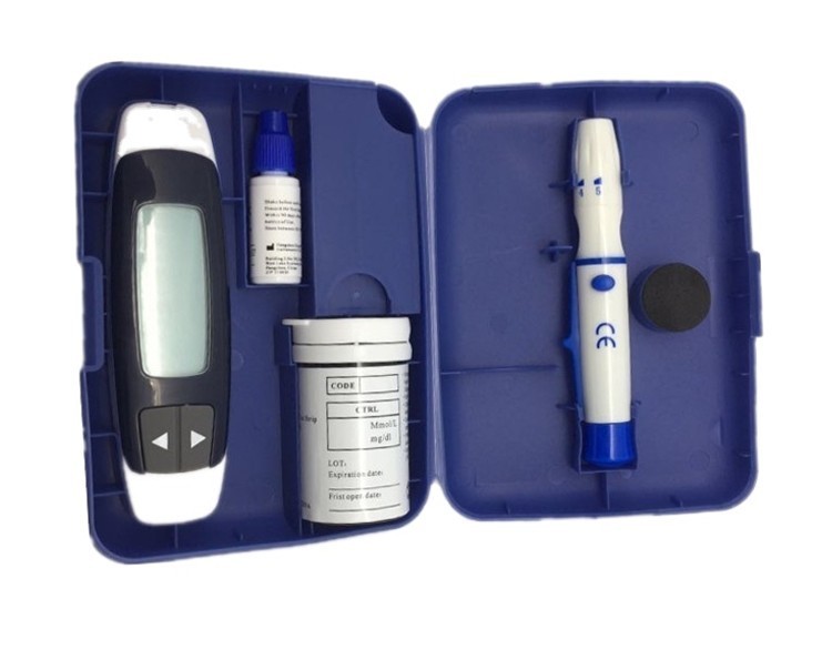 Blood sugar test machine with glucose strip